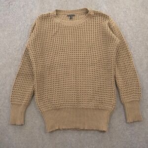 Trois the Label Sweater Womens 3 Large Oversized Brown Open Knit Pullover